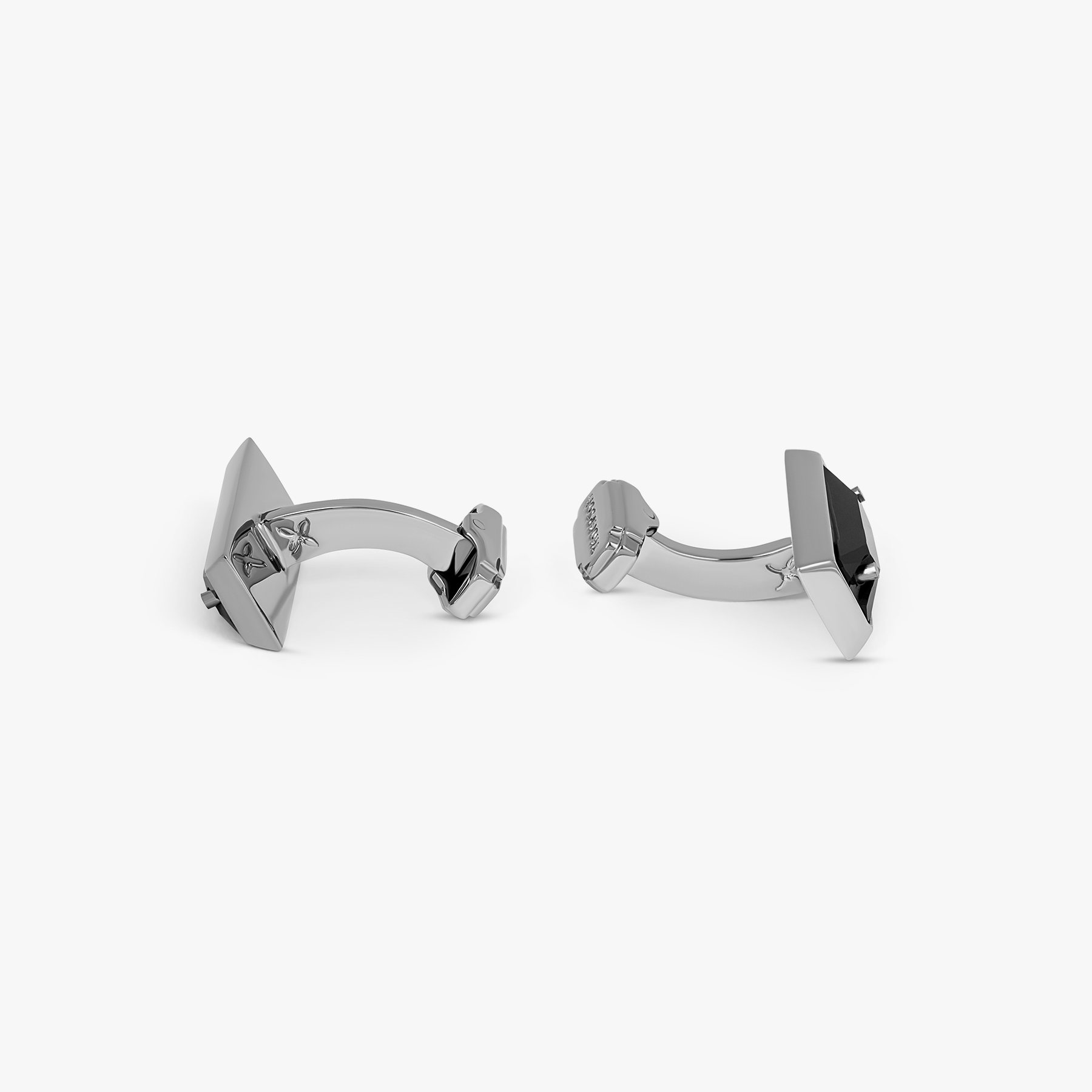 THOMPSON Rectangle cufflinks with jet Swarovski elements (UK) 2