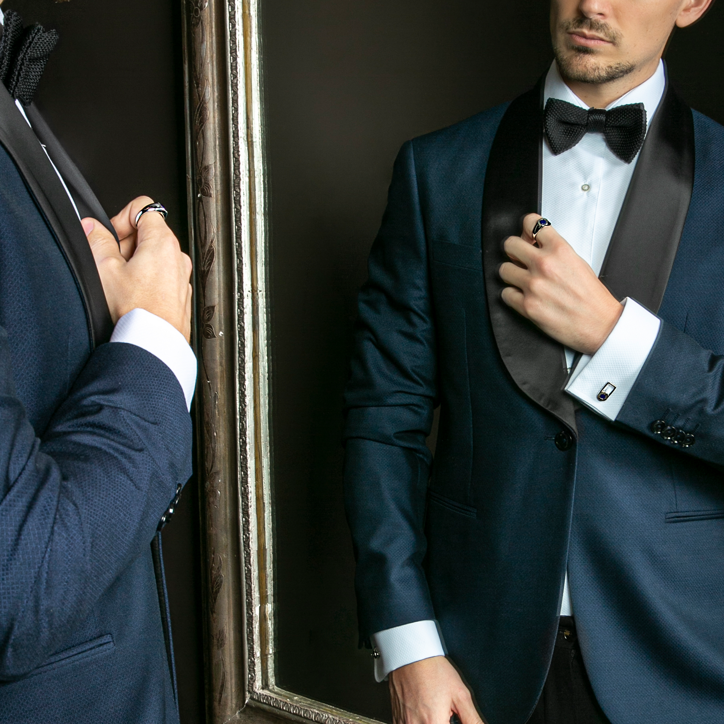 Signature Lock cufflinks in rhodium plated silver (UK) 4