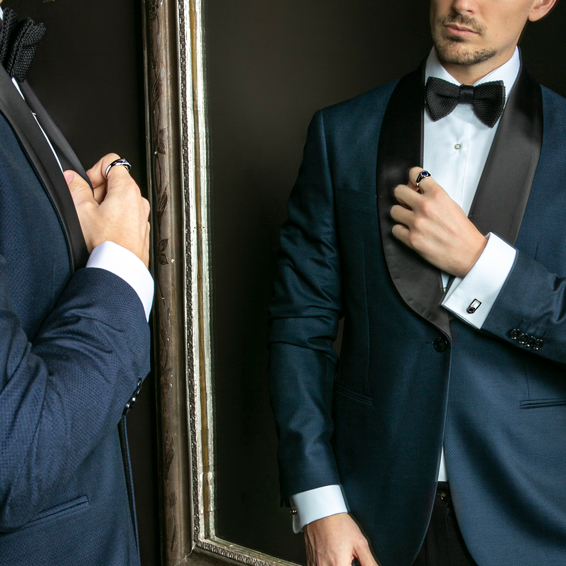 Signature Lock cufflinks in rhodium plated silver (UK) 4