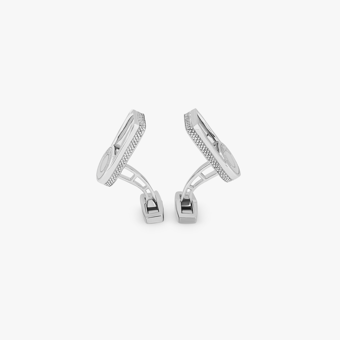 Signature Lock cufflinks in rhodium plated silver (UK) 2