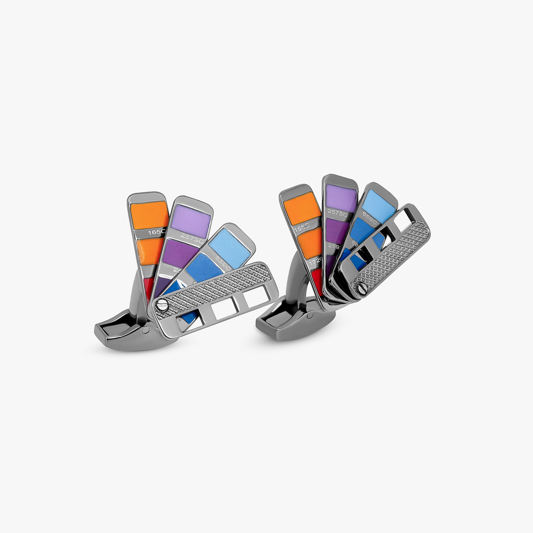 Colorama Book cufflinks with multicolour enamel and gunmetal finish (UK) 1