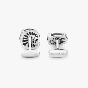 Rhodium plated sterling silver Pyritized Ammonite cufflinks (Limited Edition)