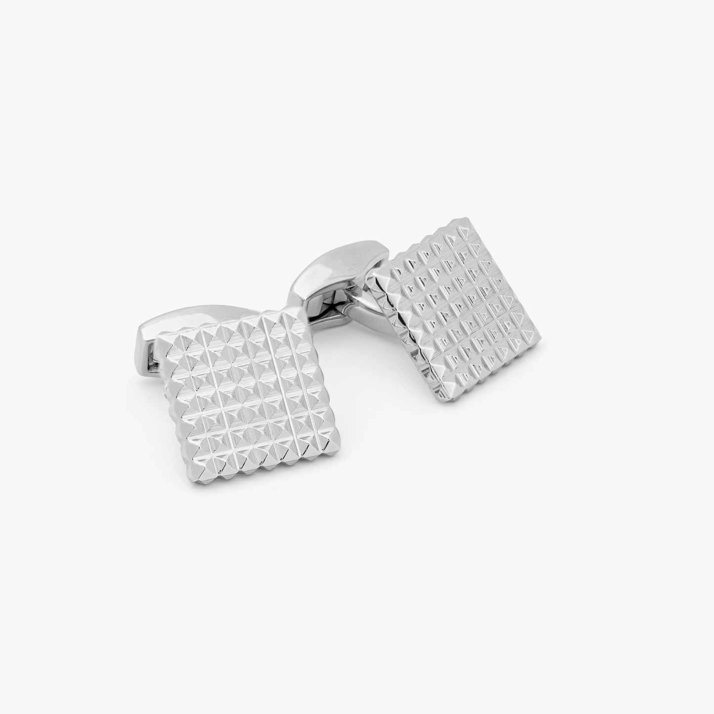 Diamond Giza square cufflinks Palladium plated