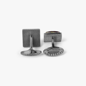 Titanium Classic Cufflinks with Green & Brown Forest Stone