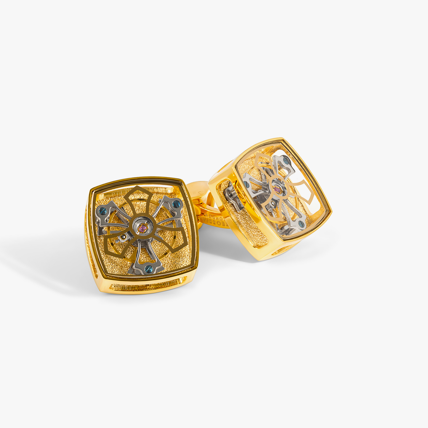 Traveller Tourbillon Cufflinks in Yellow Gold Plated