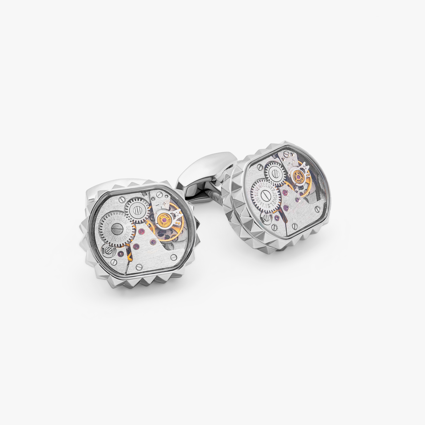Silver Palladium Plated Diamond Giza Skeleton Cufflinks (Limited Edition)