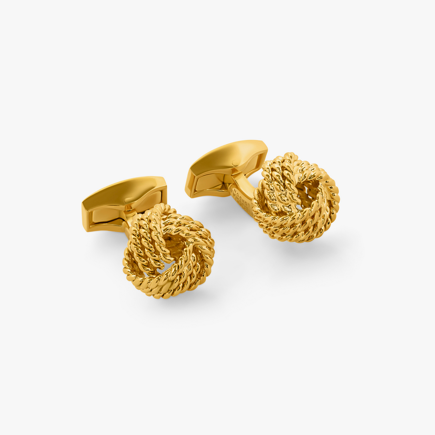 Yellow gold plated Ribbed Knot cufflinks