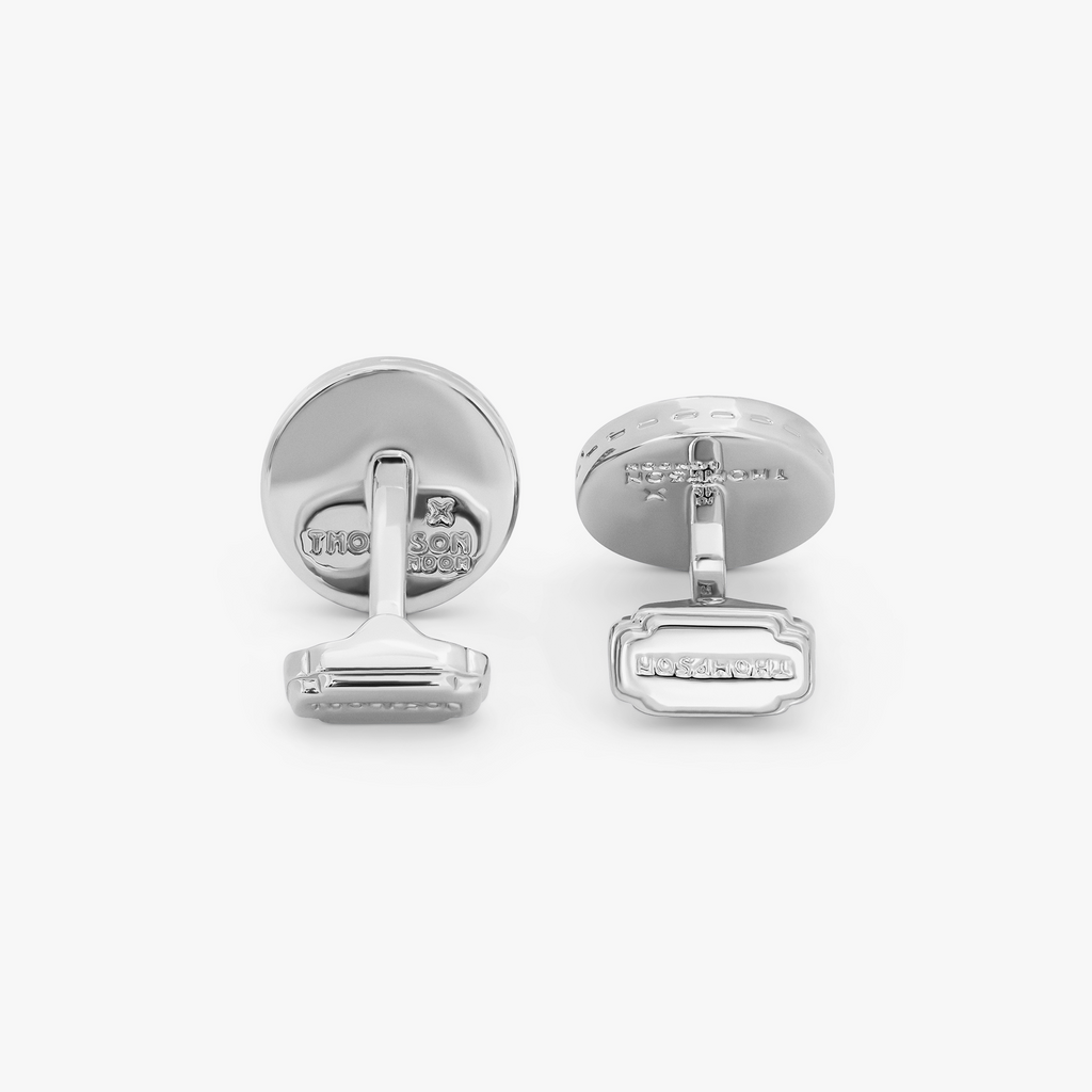 Thompson Black White Bronze Plated  Mosaic Semi Precious Cufflinks