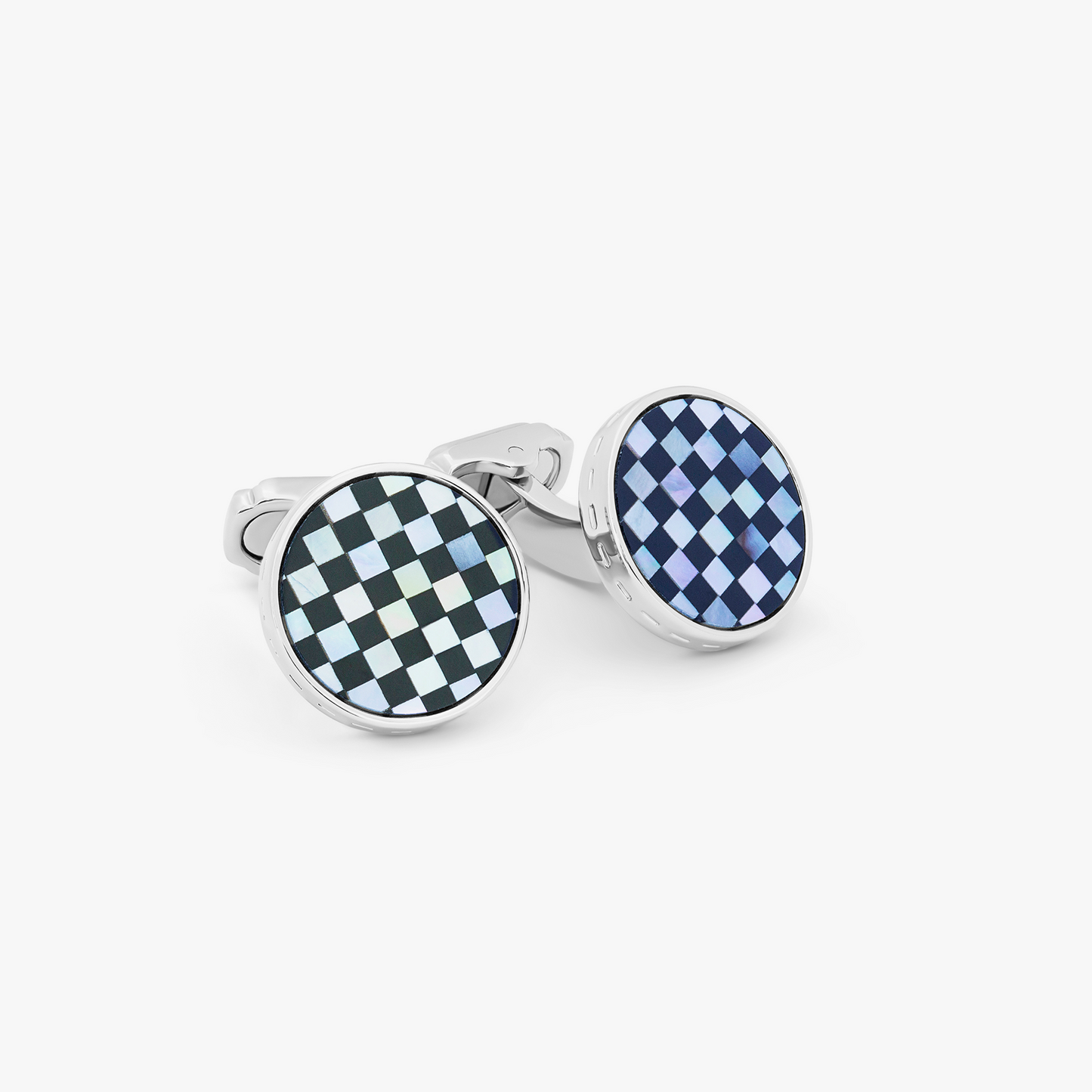 Thompson Black White Bronze Plated  Mosaic Semi Precious Cufflinks