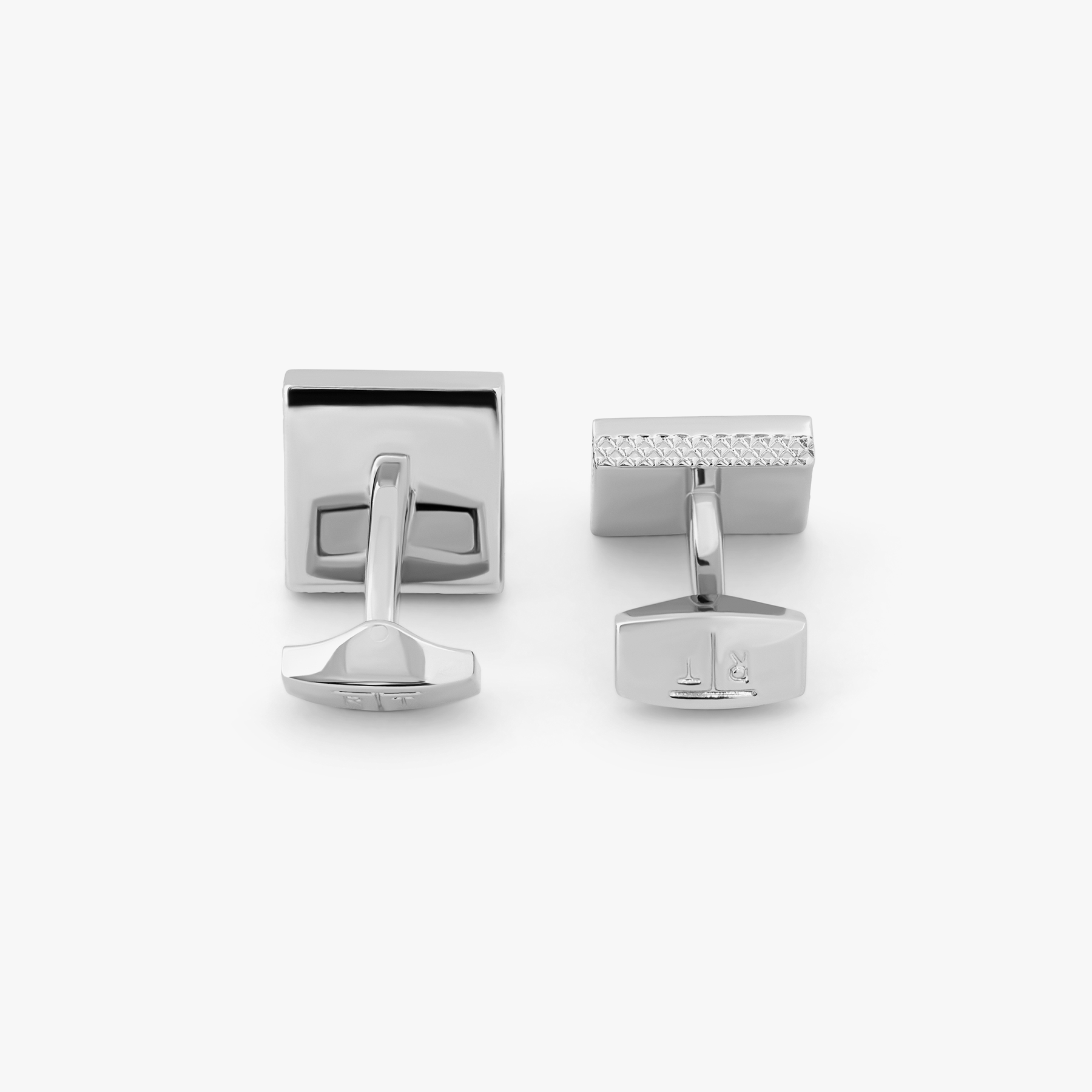 Geometric Cufflinks In Palladium plated with blue enamel