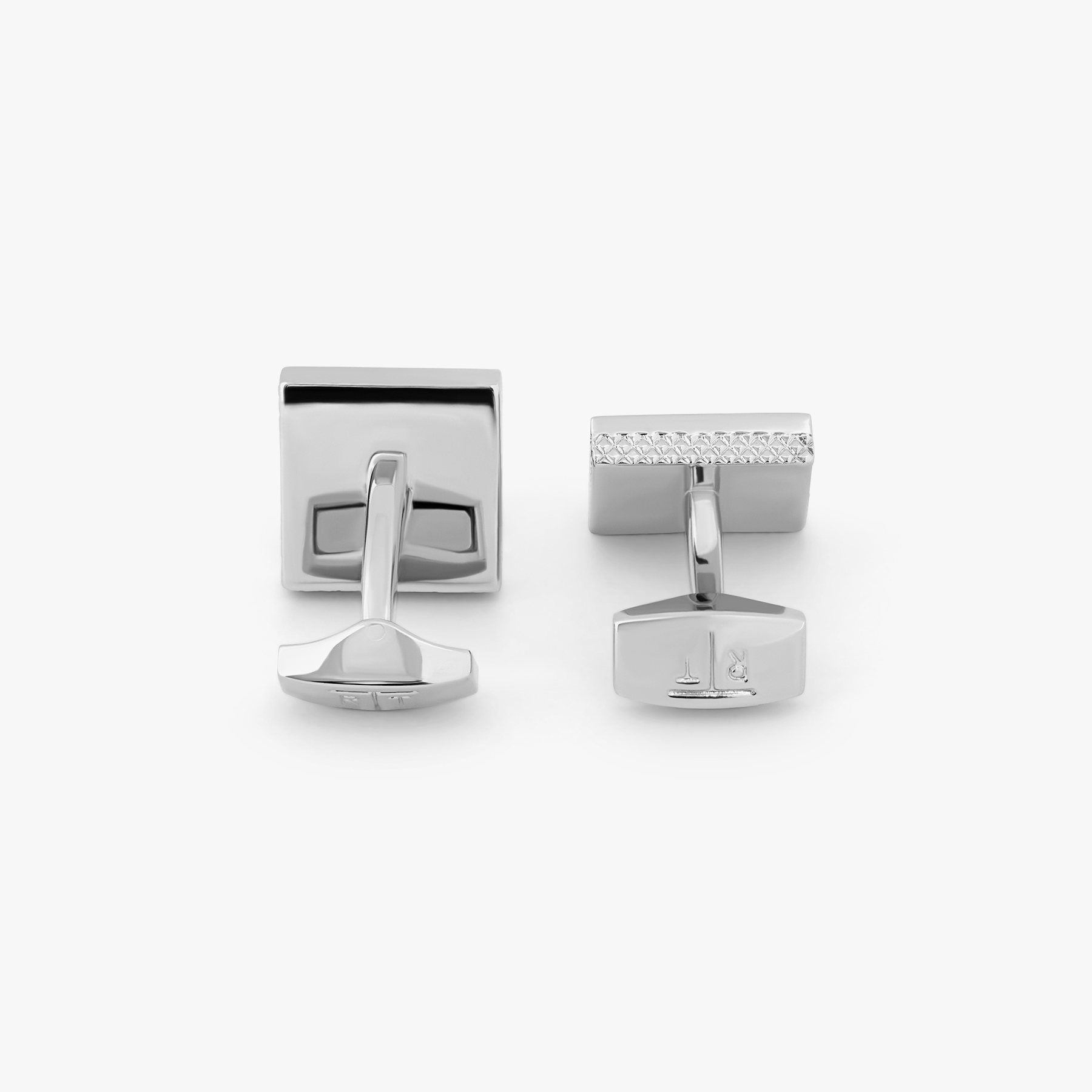 Geometric Cufflinks In Palladium plated with grey enamel