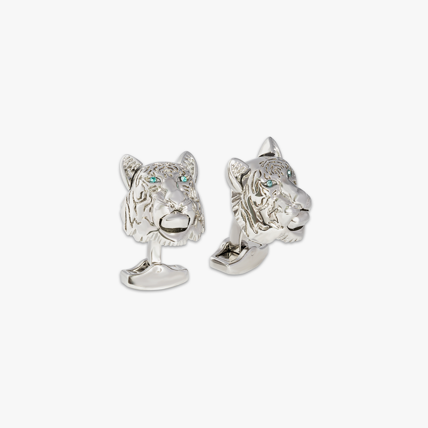 Water Tiger mechanical cufflinks with blue Swarovski elements