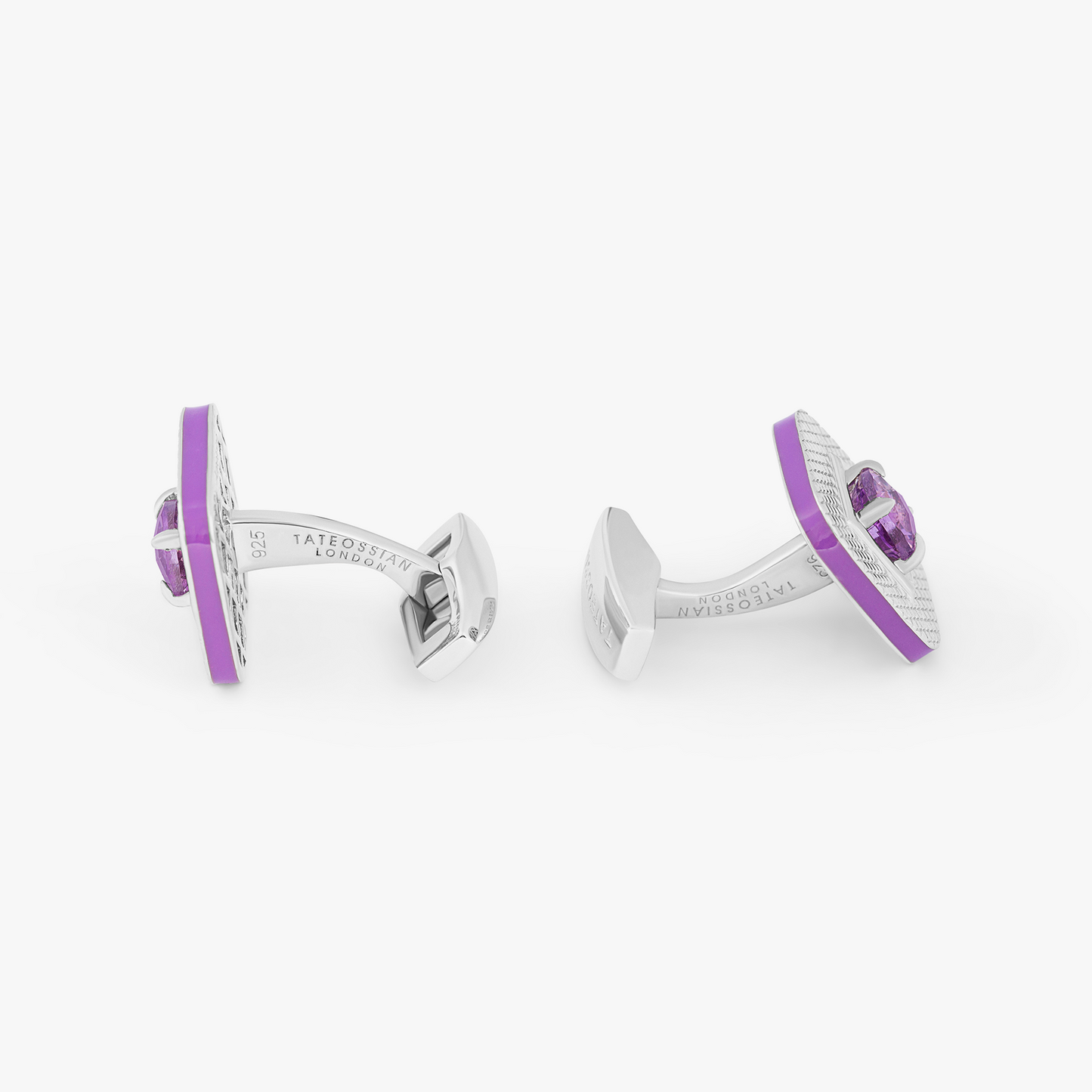 Refratto Cufflinks in Sterling Silver With Amertrine