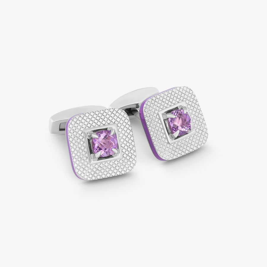 Refratto Cufflinks in Sterling Silver With Ametrine