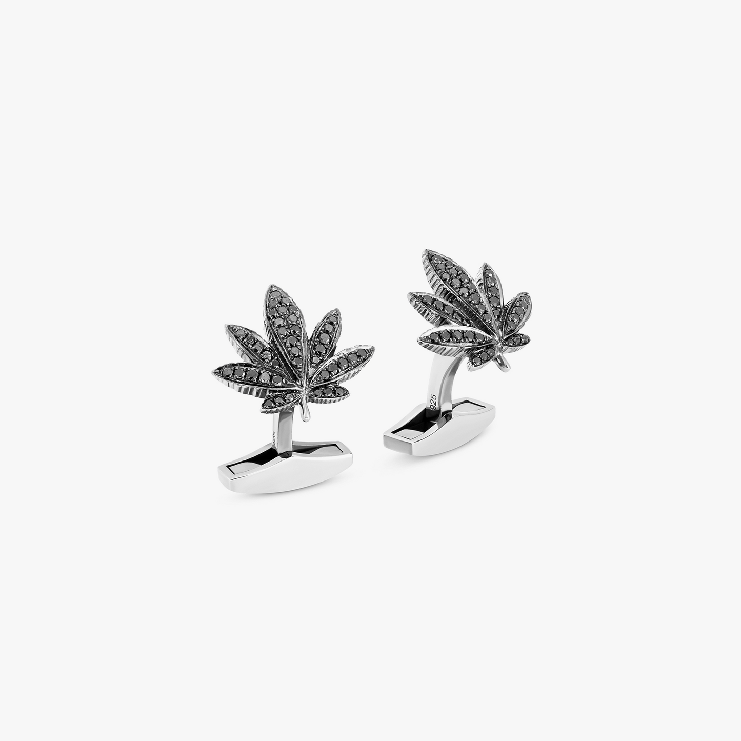 Black Diamond Indica Cufflinks In Rhodium Plated Silver