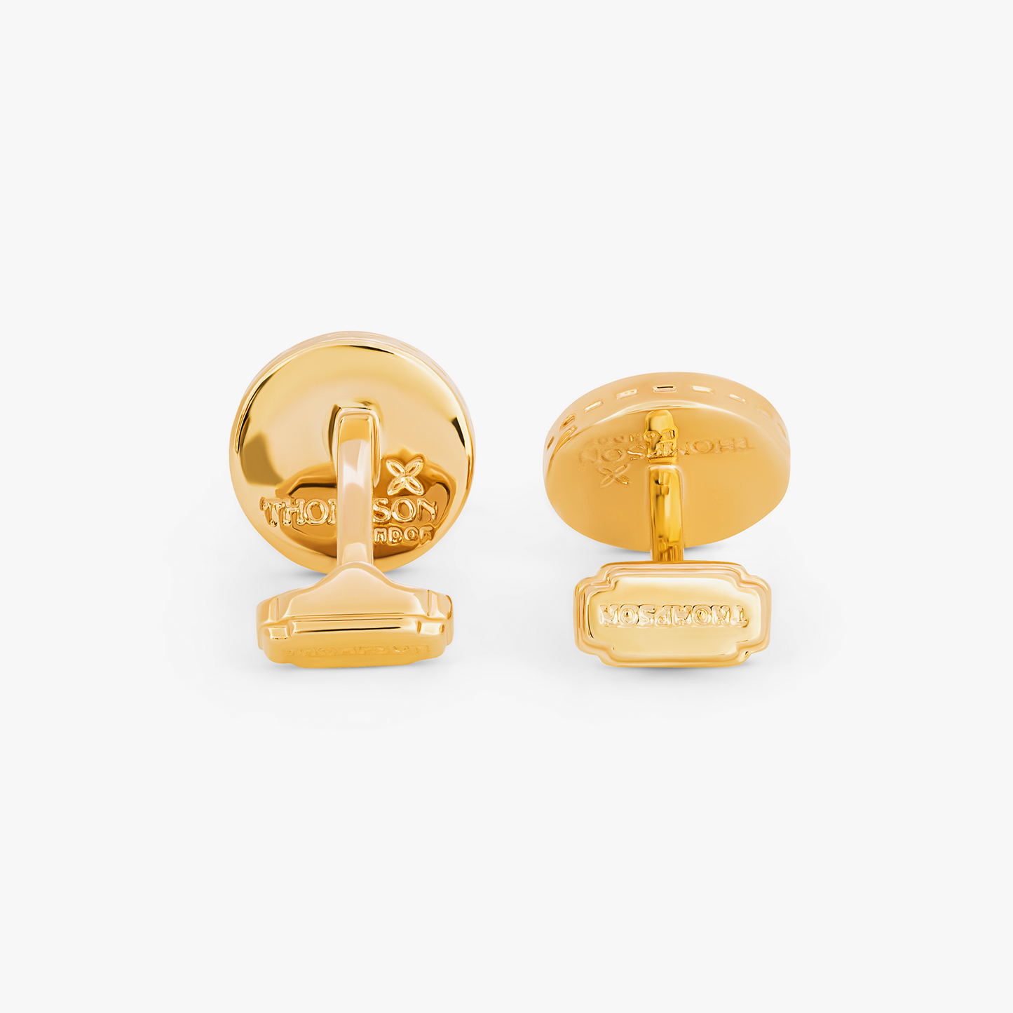 Thompson Yellow Gold Plated & White Tambor MOP Cufflinks