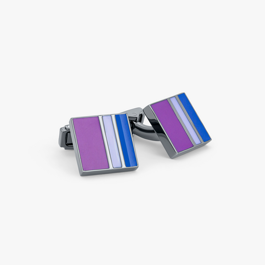 Thompson Purple Gunmetal Plated Raya Cufflinks