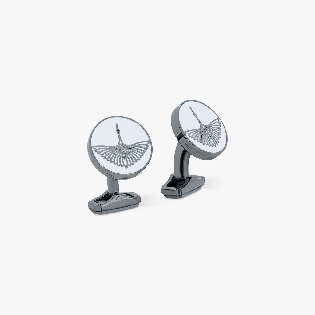 Thompson Black Gunmetal Plated Crane Cufflinks  