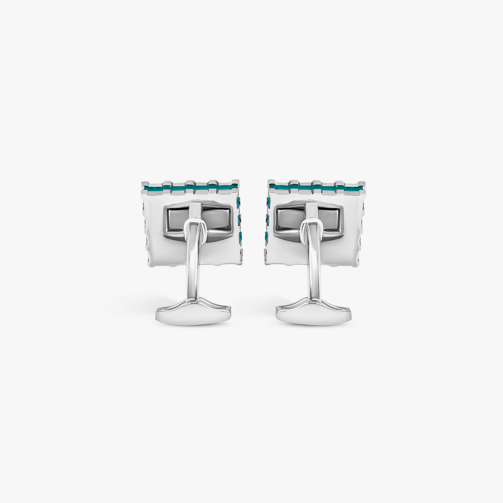 Green Palladium Plated Regalia Victoria Cufflinks