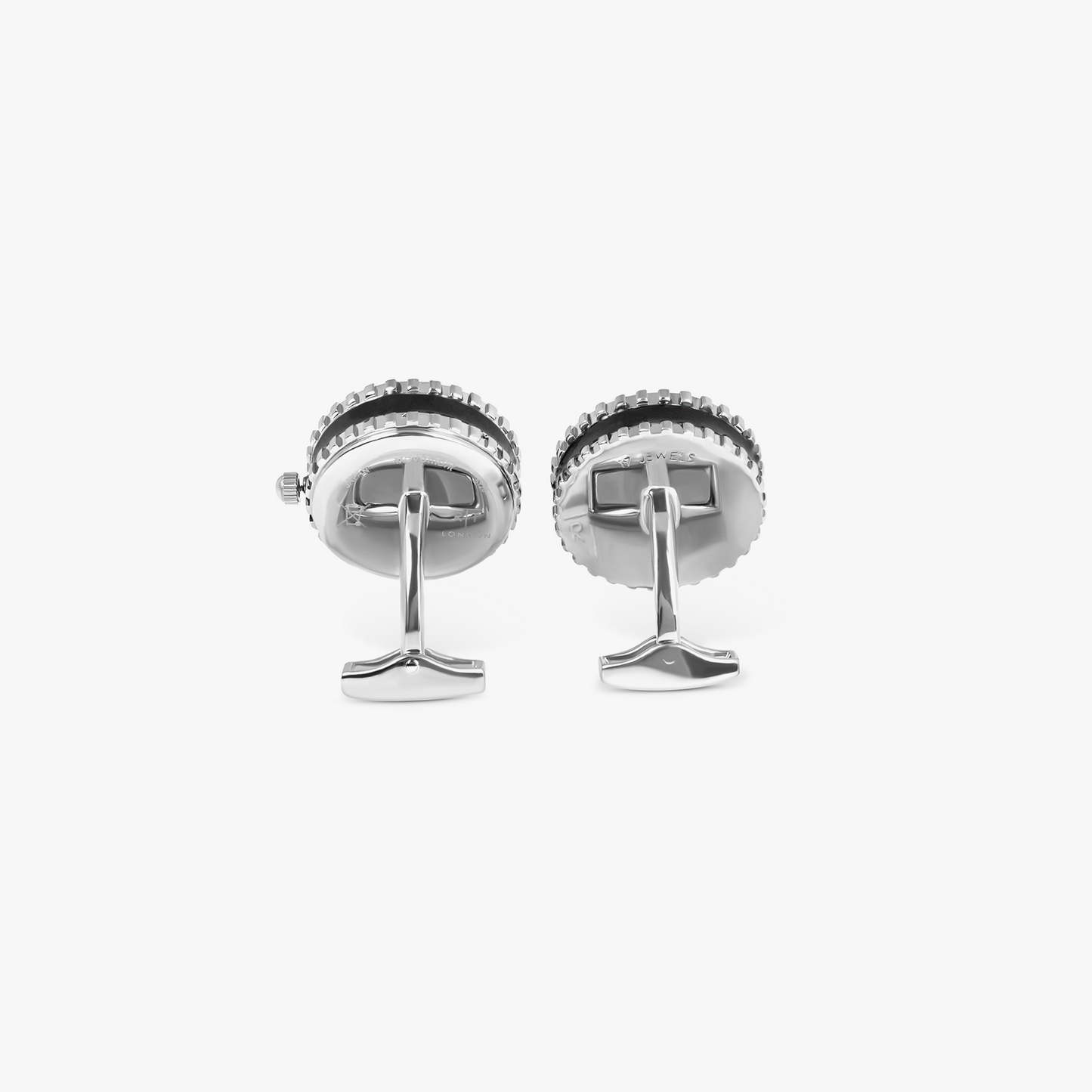 Vintage Heritage Skeleton Watch Cufflinks In Palladium Plated Silver