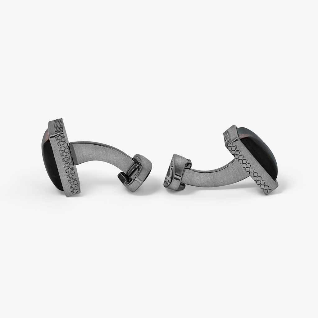 Titanium Classic Cufflinks With Red Tiger Eye