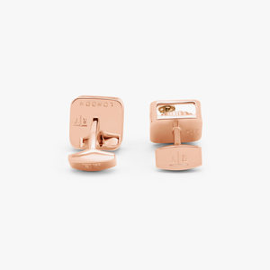 Square Gear Cufflinks In Rose Gold Plated