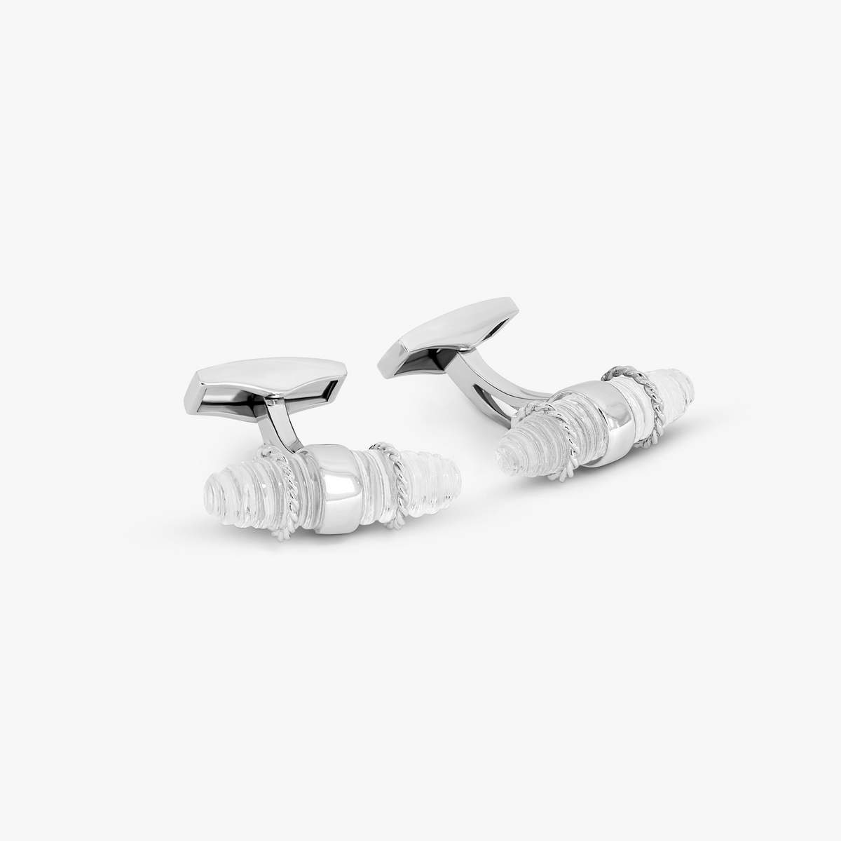 Royal Cable bullet cufflinks rock crystal sterling