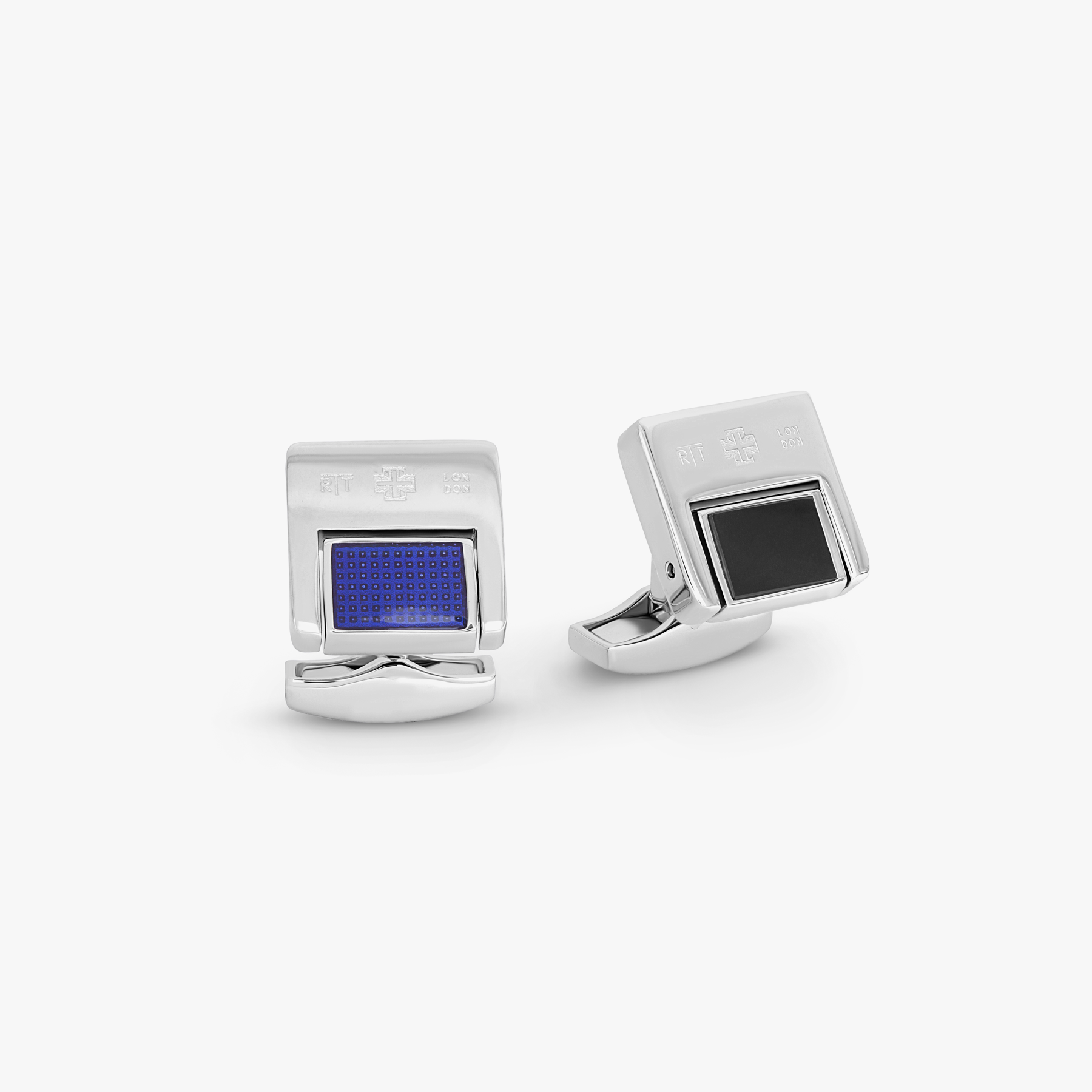 Duo Switch cufflinks onyx enamel
