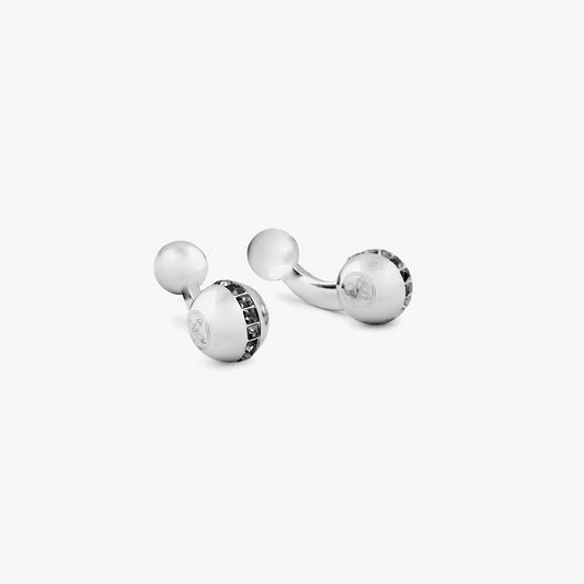 THOMPSON Sphere Dumbbell cufflinks with Swarovski elements (UK) 1