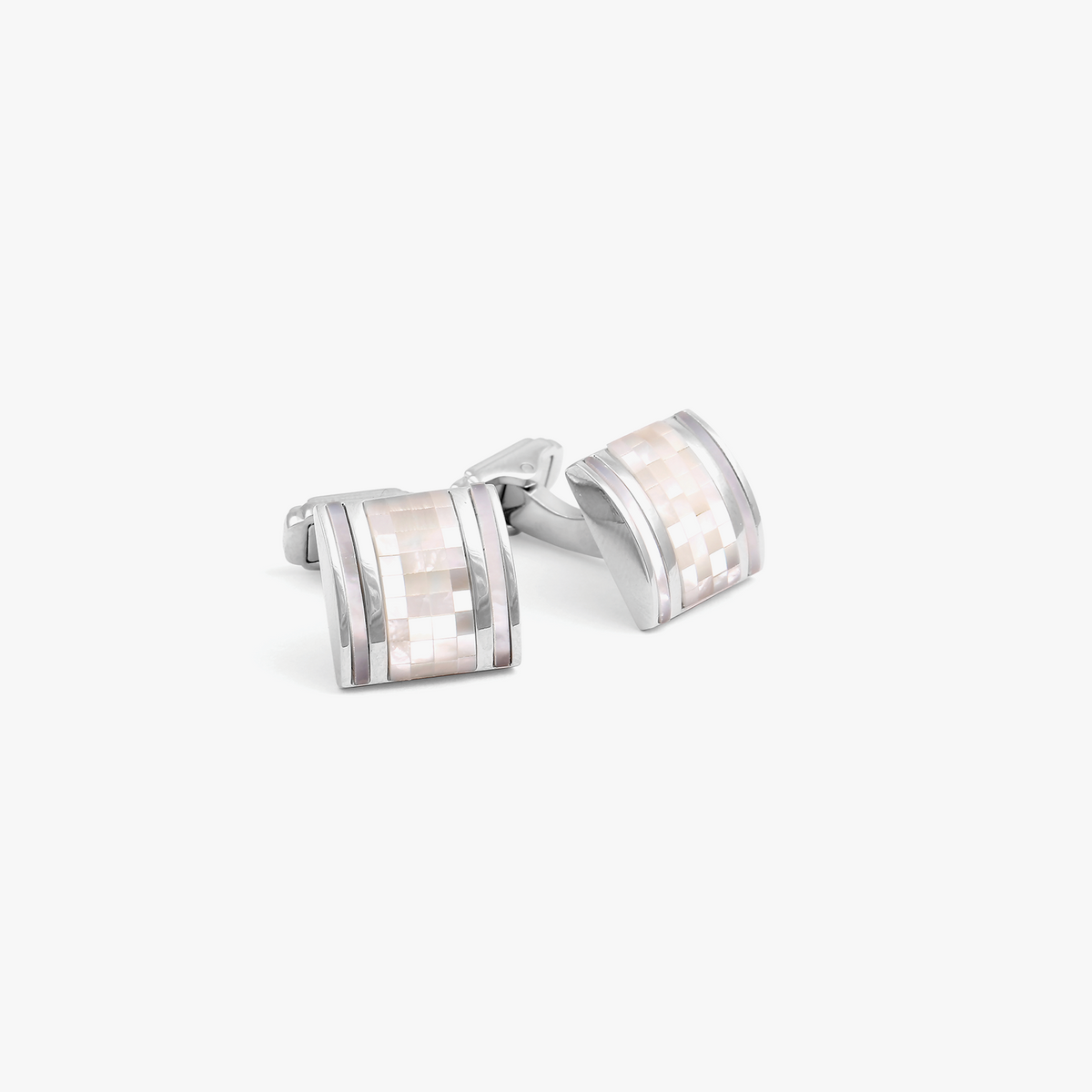 Mosaic D Shape cufflinks Bronze Plated MOP