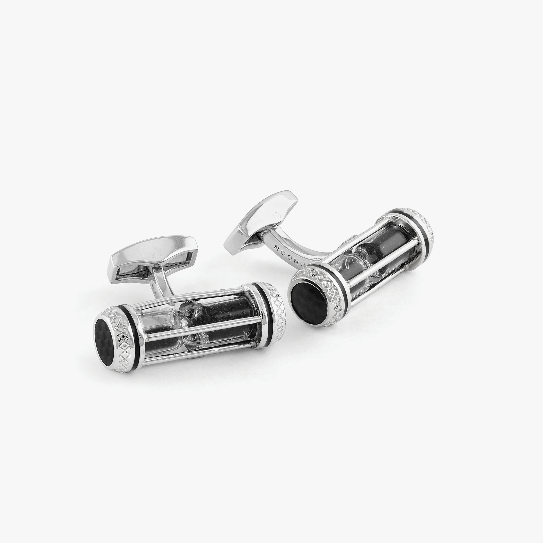 Sand Timer Cufflinks Palladium Plated