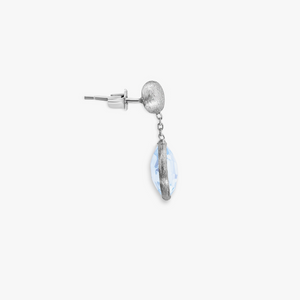 9K Satin white gold drop earrings with topaz (UK) 2