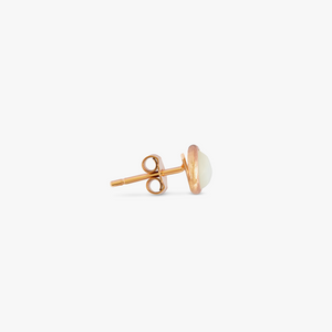 14K satin rose gold Kensington stud earrings with white mother of pearl