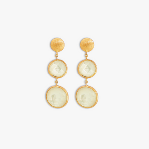 Kensington Double Drop Earrings In 14K Satin Rose Gold with White MOP