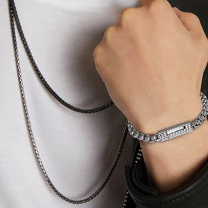 Giza Box Chain Bracelet In Stainless Steel- 6MM