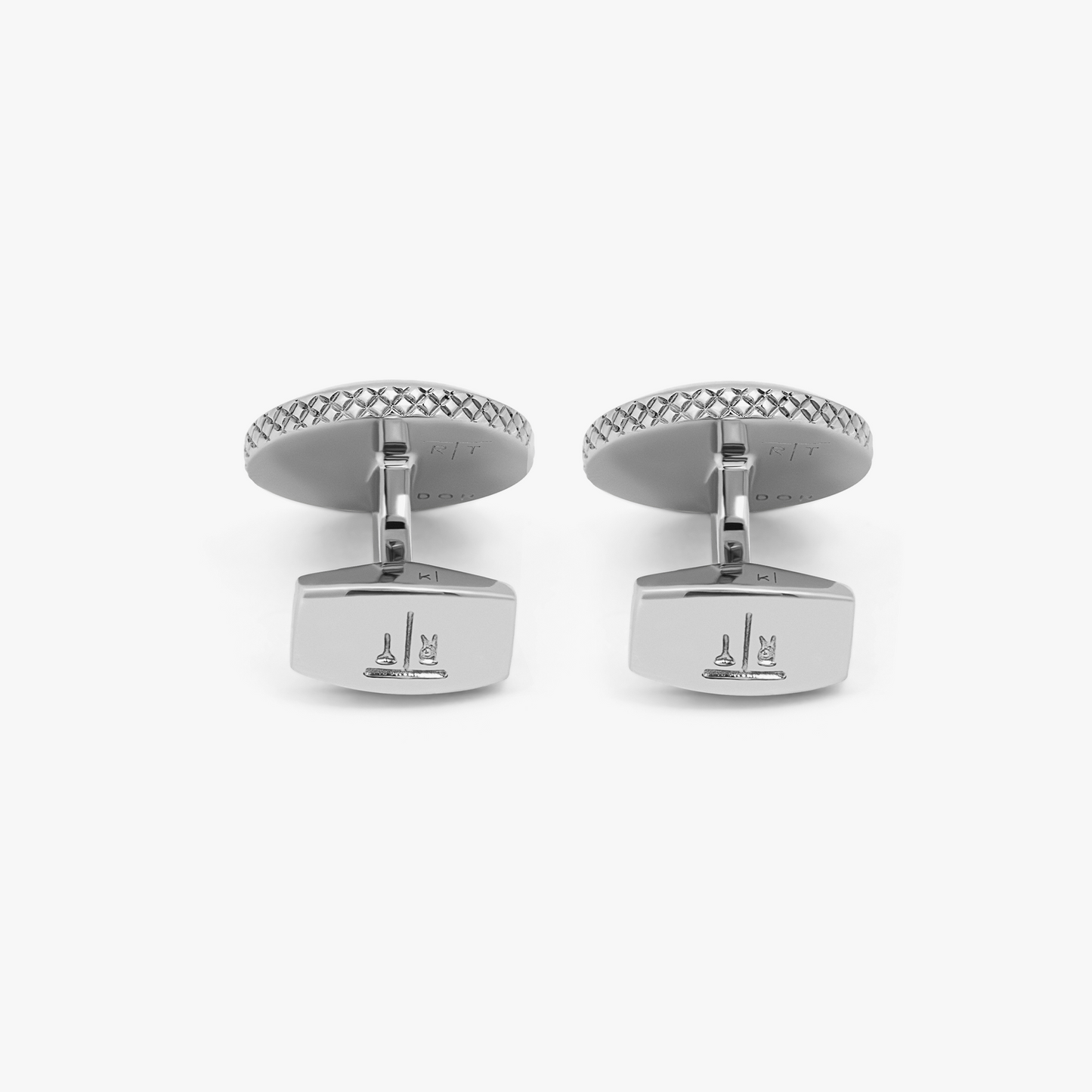 Gemini cufflinks with rhodium finish