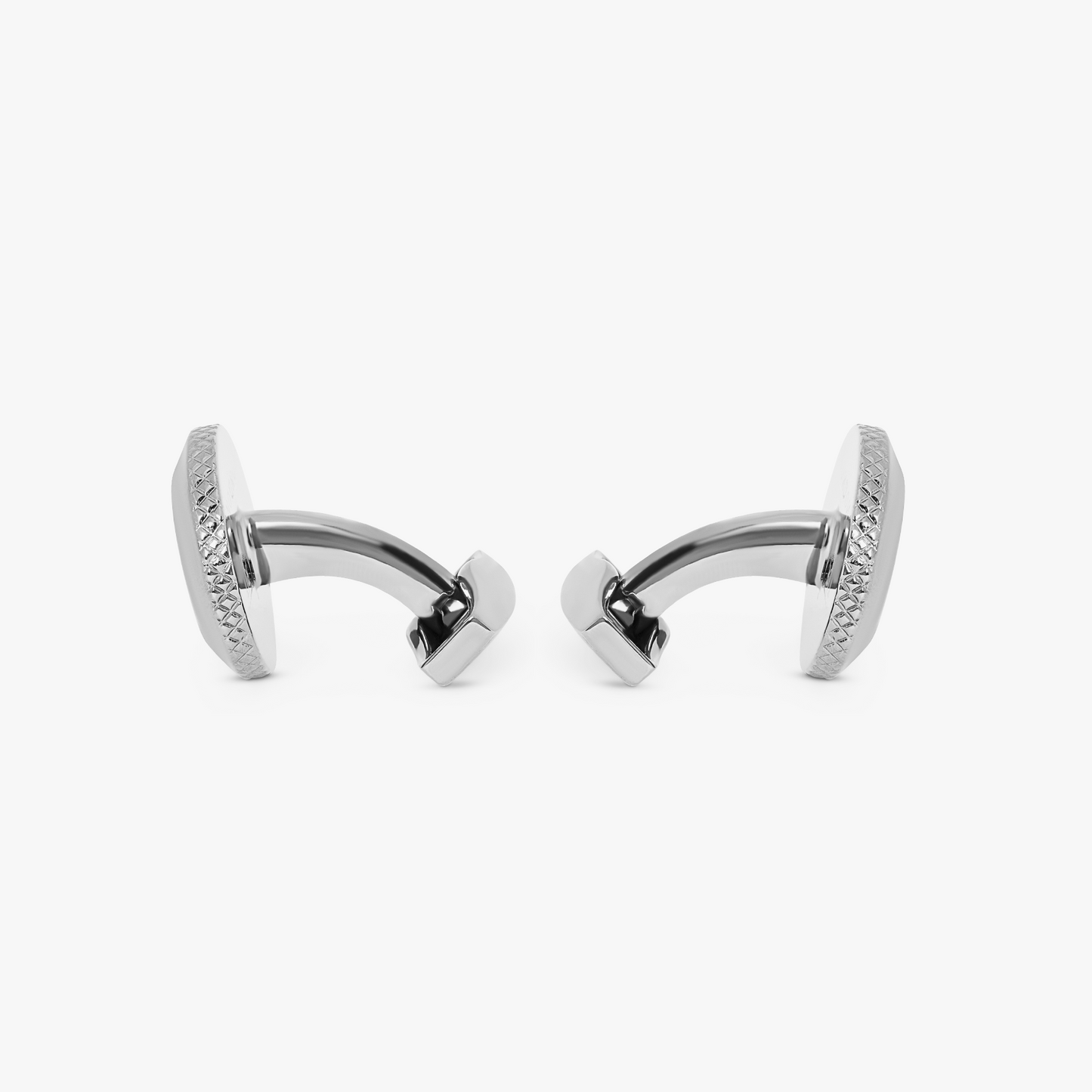 Gemini cufflinks with rhodium finish