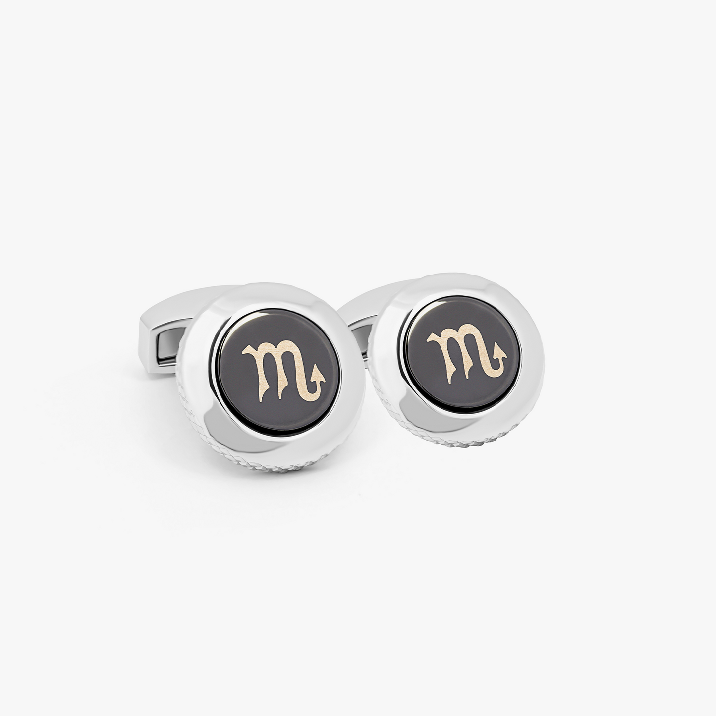 Scorpio cufflinks with rhodium finish