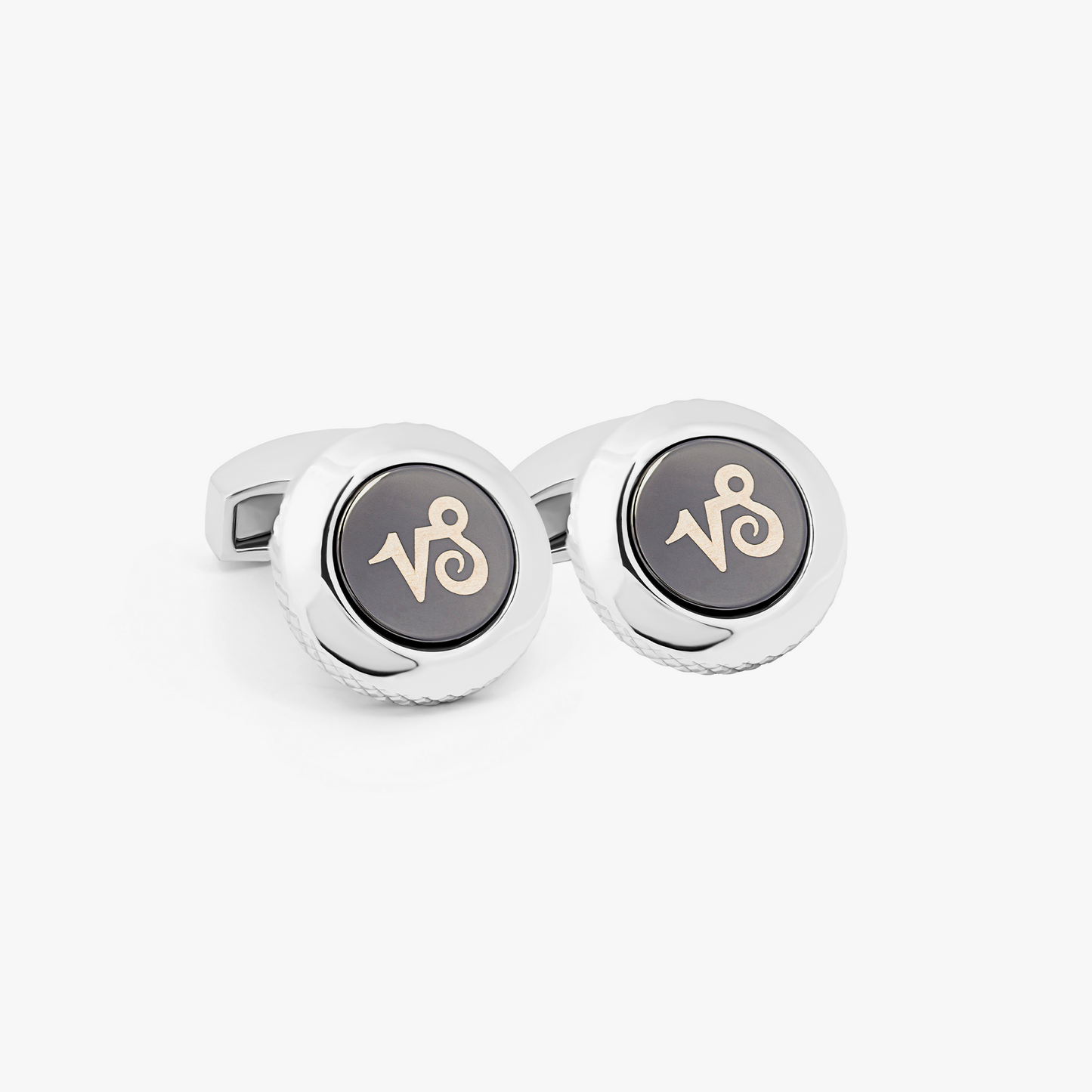 Capricorn cufflinks with rhodium finish