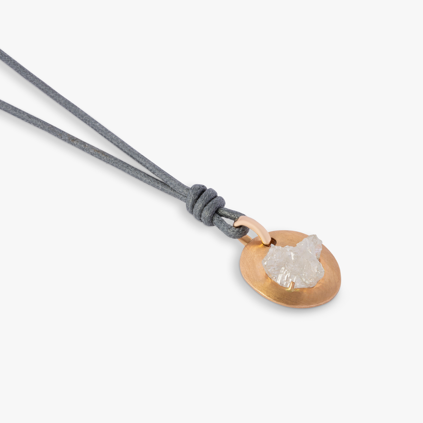 White Rough Diamond (15.63ct) pendant in 18k rose gold