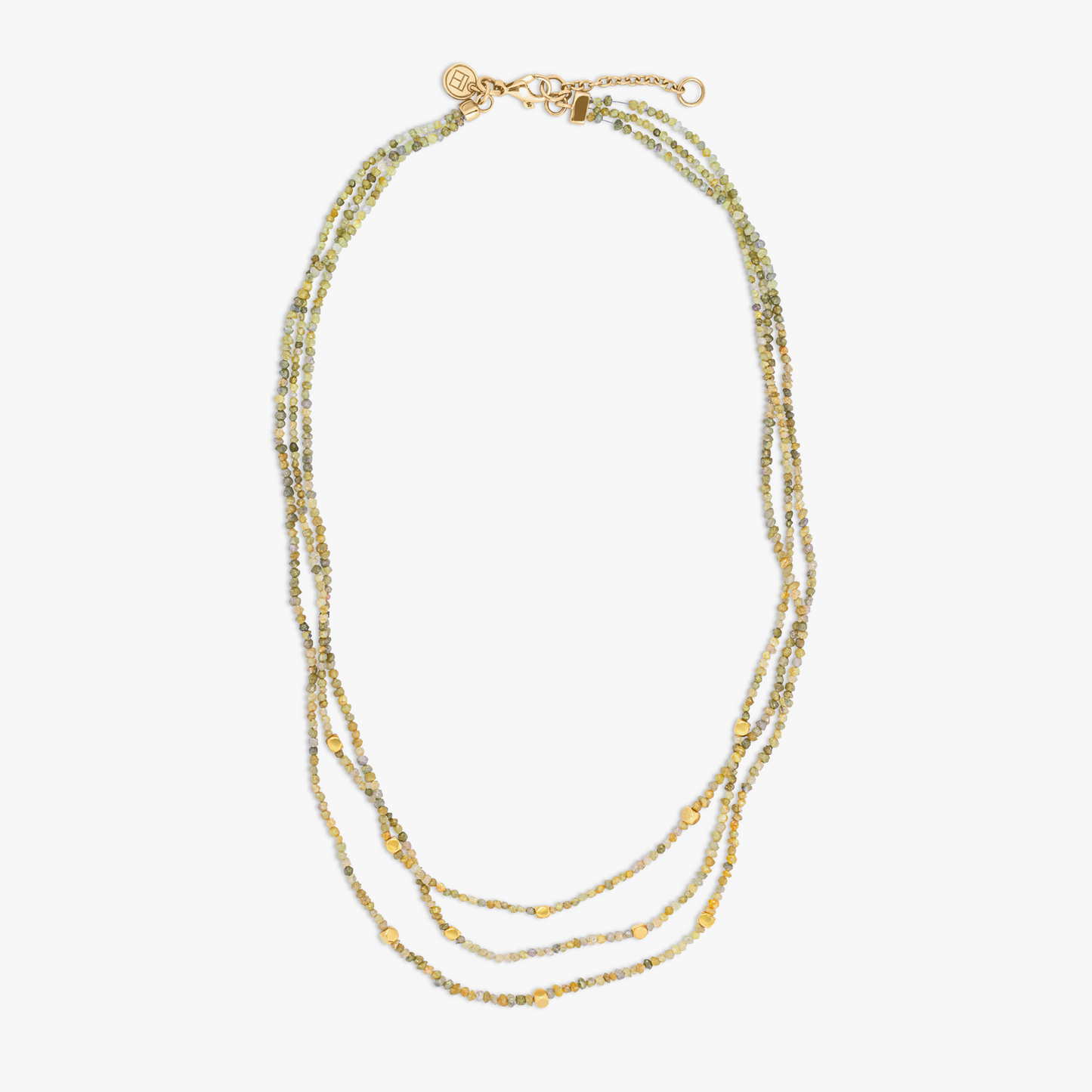 Rough yellow diamond necklace with 18k gold