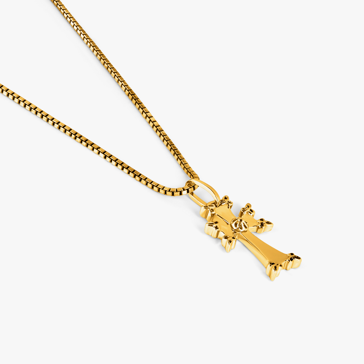 Yellow Gold Plated Armenian Church Pendant Necklace