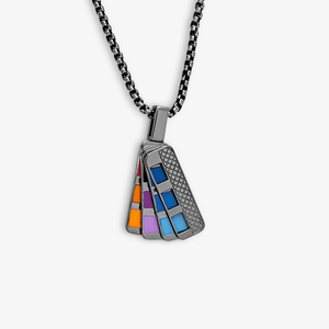 Colorama Book necklace in black IP plated steel (UK) 1