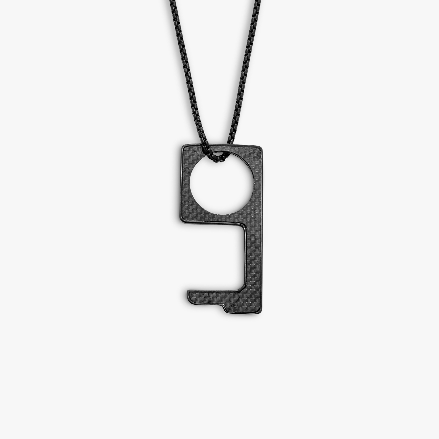 Non-contact necklace in stainless steel and carbon fibre (UK) 1