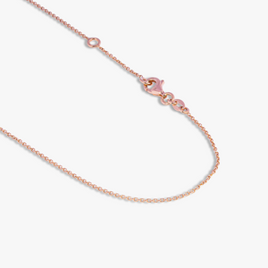 14K satin rose gold Kensington single stone necklace with sapphire