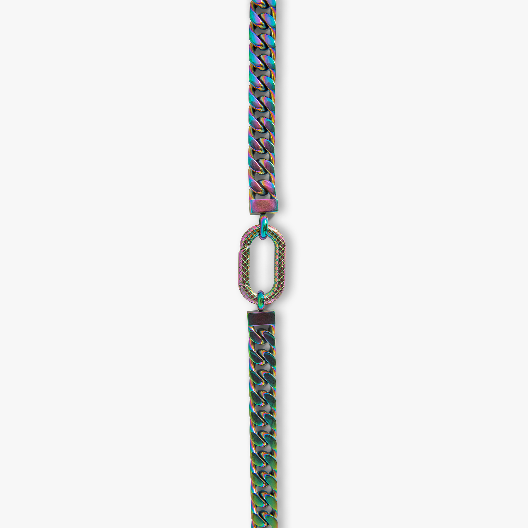 Multi-Colour Iridescent Stainless Steel Kaleidoscope Amulet Necklace in IP Iridescent plated stainle