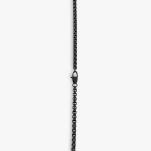 Classic Box Chain Necklace In Black IP Plated Stainless Steel