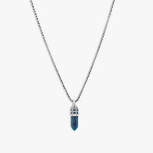 Blue Stainless Steel Dopamine Drop Necklace