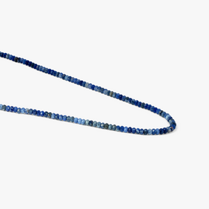 Nodo Beaded Necklace in Rhodium Silver with Blue Sodalite