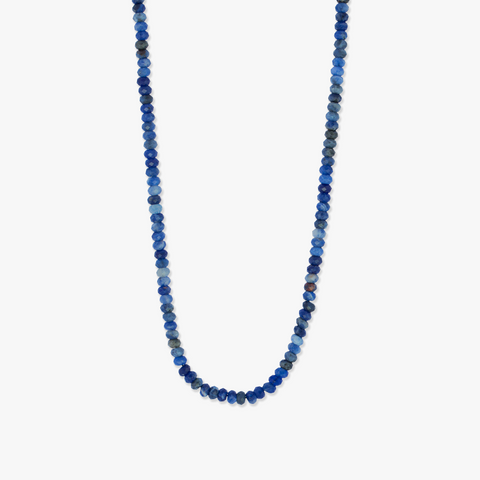 Blue Rhodium Plated Silver Nodo Semi-Precious Necklace